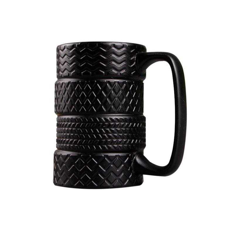 Creative Black Porcelain Tire Tread Mug