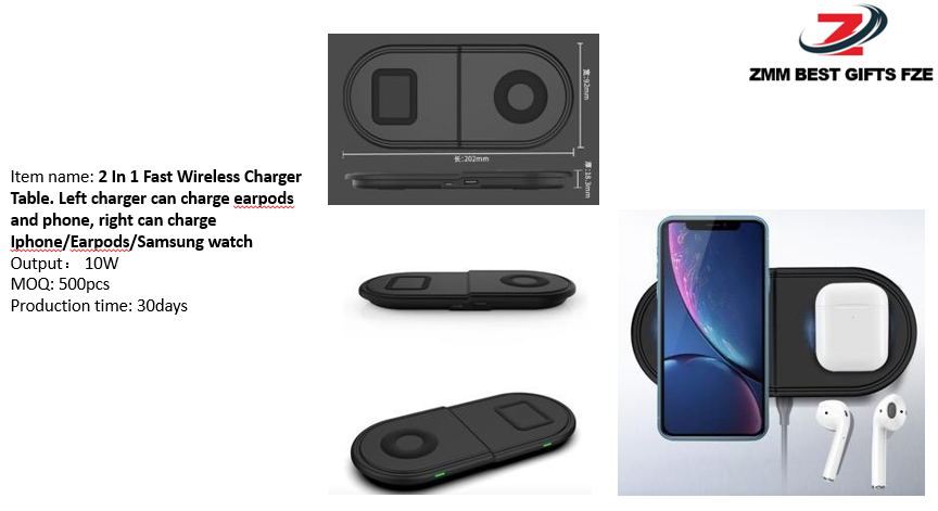 2 in 1 Fast Wireless Charger