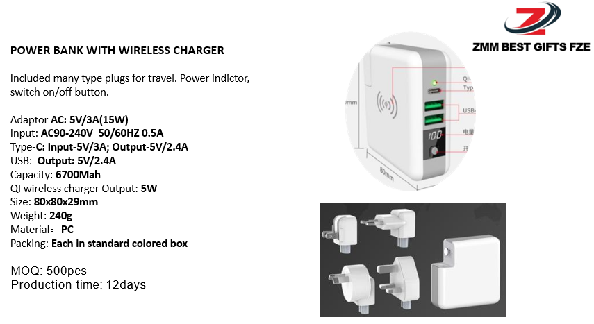 Power Bank with Wireless Charger