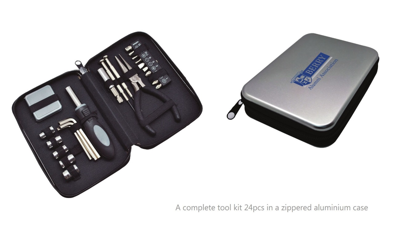 Tool Kit 24pcs Zippered Aluminum Case