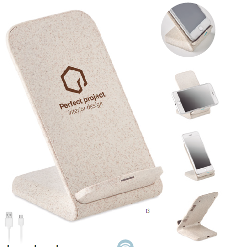 Wireless Charger Stand (Wheat Straw/ABS Material)