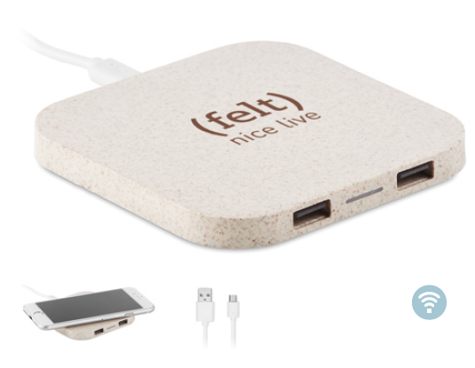 Wireless Charging pad (Wheat Straw/ABS Material)